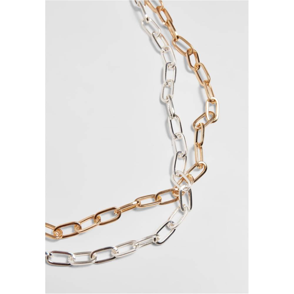 Urban Classics - Bicolor Layering Ketting - Goudkleurig/Zilverkleurig